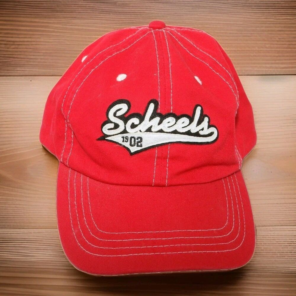 Scheels 1902 Red Ball Cap Hat Adjustable Baseball Adult